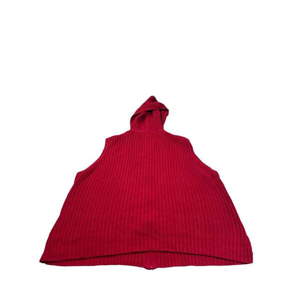 Eddie Bauer Mens XL Red Hooded Cable Knit Sweater Vest Golf Grandpa Zipp up Vest - Picture 2 of 14